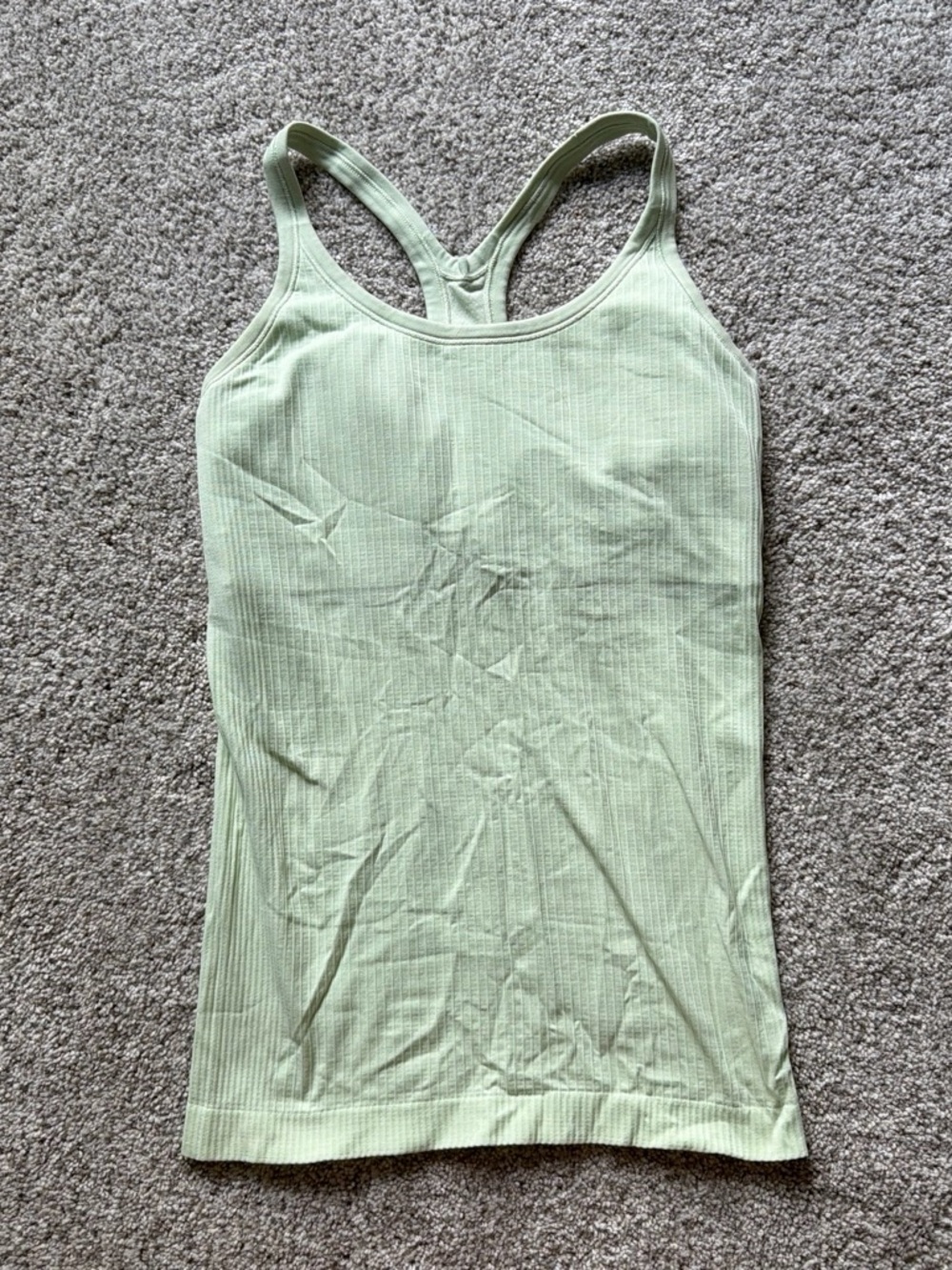 lululemon athletica Light Green Ribbed Racerback Tank